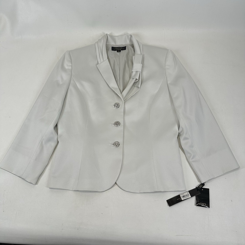 Tahari Arthur S Levine LUXE Women Blazer Jacket Sz 12 NWT Richard Metal Flowers